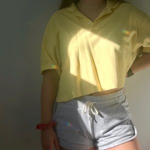 cropped collared t shirt